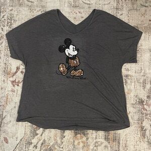 Disney grey tshirt with rose gold/bronze Mickey